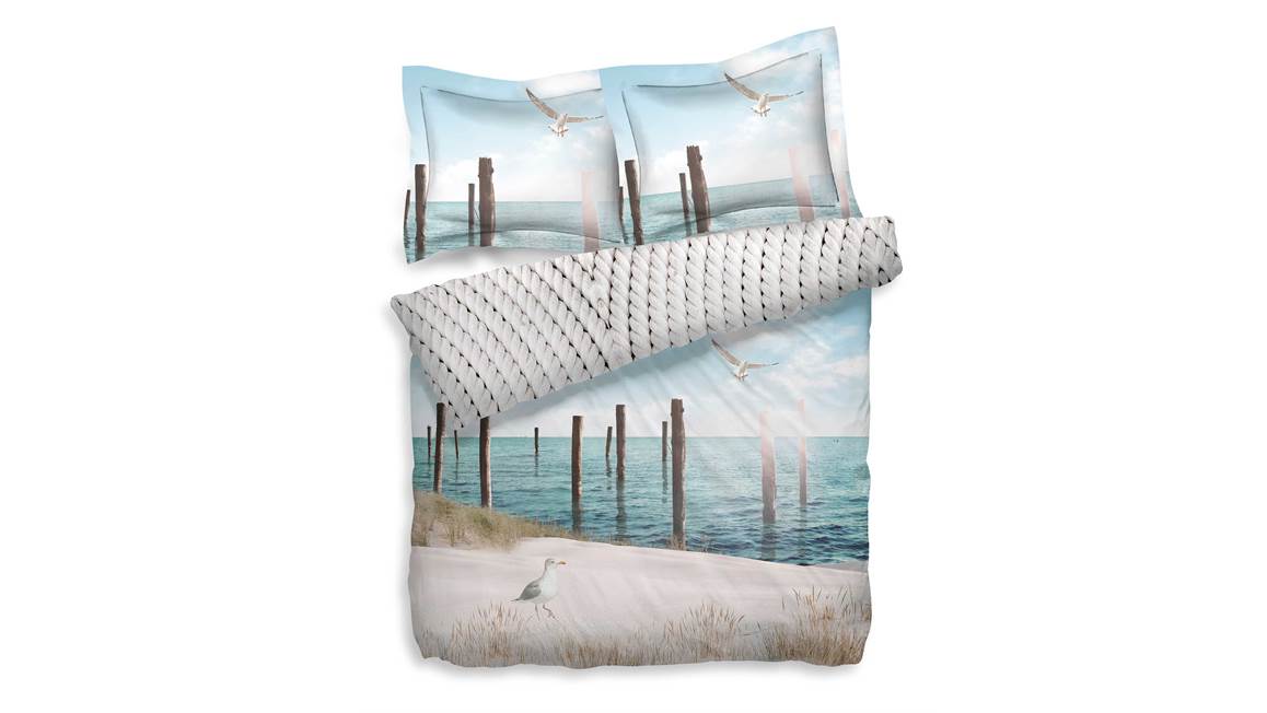 Heckettlane Sergio dekbedovertrek – Blauw / Wit