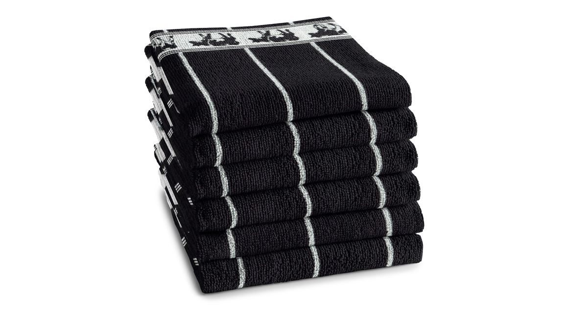 DDDDD Zwart Bont keukendoek (set van 6)
