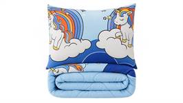 SimplyDream Unicorn Blauw wasbaar dekbed