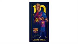 FC Barcelona Lamine Yamal strandlaken - thumbnail_01
