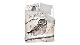 Snoozing Snowy Owl flanel dekbedovertrek