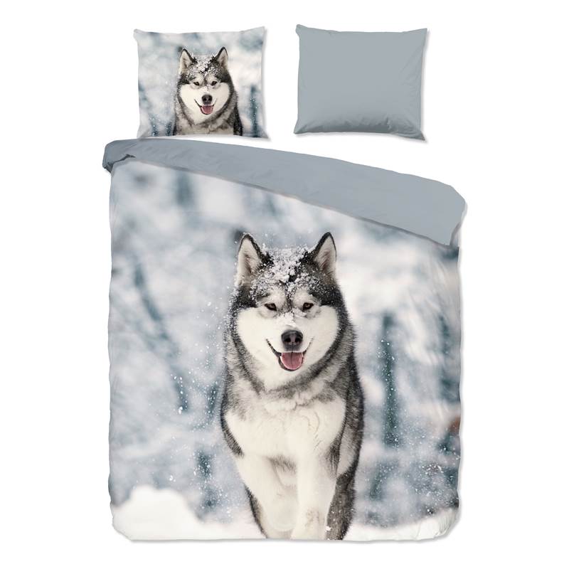 Good Morning Husky flanel dekbedovertrek
