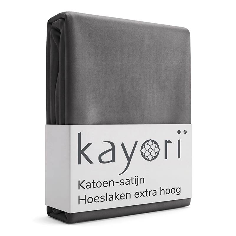 Kayori Edo katoen-satijn hoeslaken extra hoog