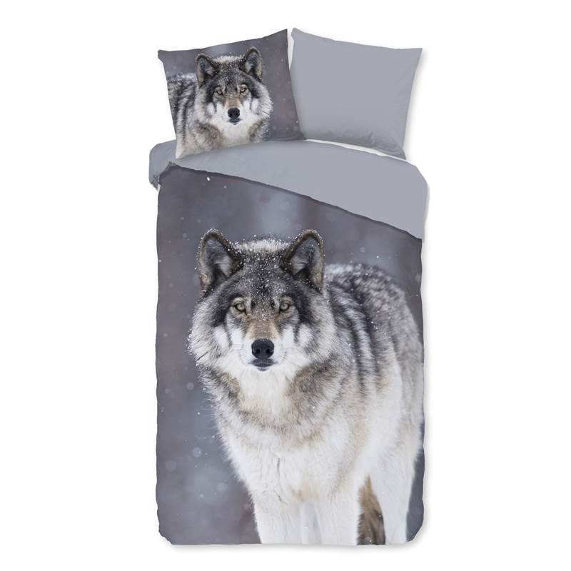 Good Morning Wolfie flanel dekbedovertrek