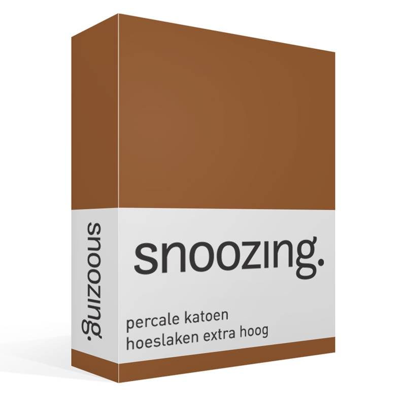 Snoozing percale katoen hoeslaken extra hoog