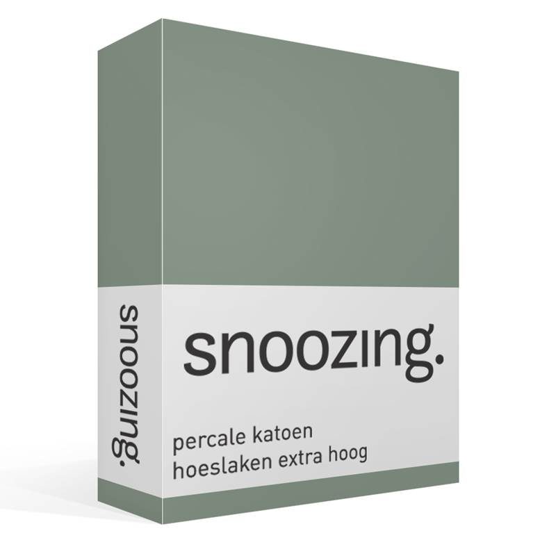 Snoozing percale katoen hoeslaken extra hoog