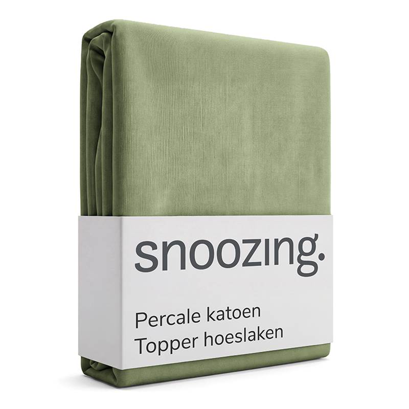 Snoozing percale katoen topper hoeslaken