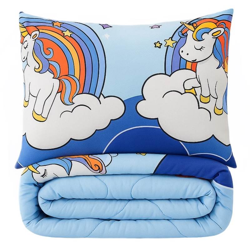 SimplyDream Unicorn Blauw wasbaar dekbed