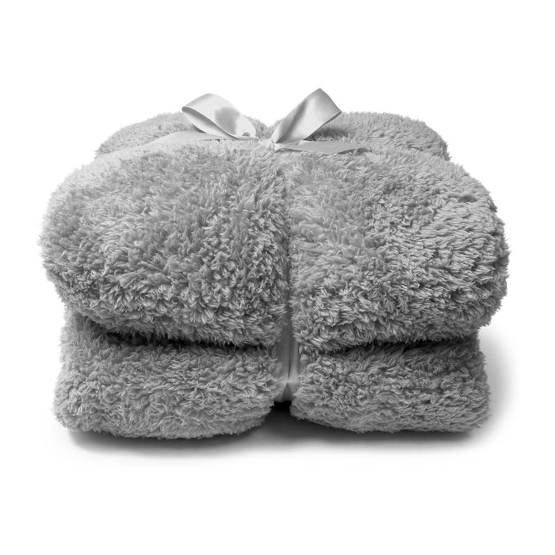 hebben Ritueel bodem Unique Living Teddy fleece plaid - Grijs - Smulderstextiel.be