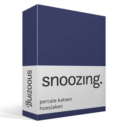 Snoozing percale katoen hoeslaken