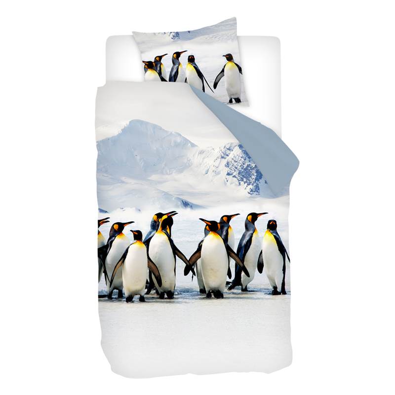 Snoozing Pinguins flanel dekbedovertrek