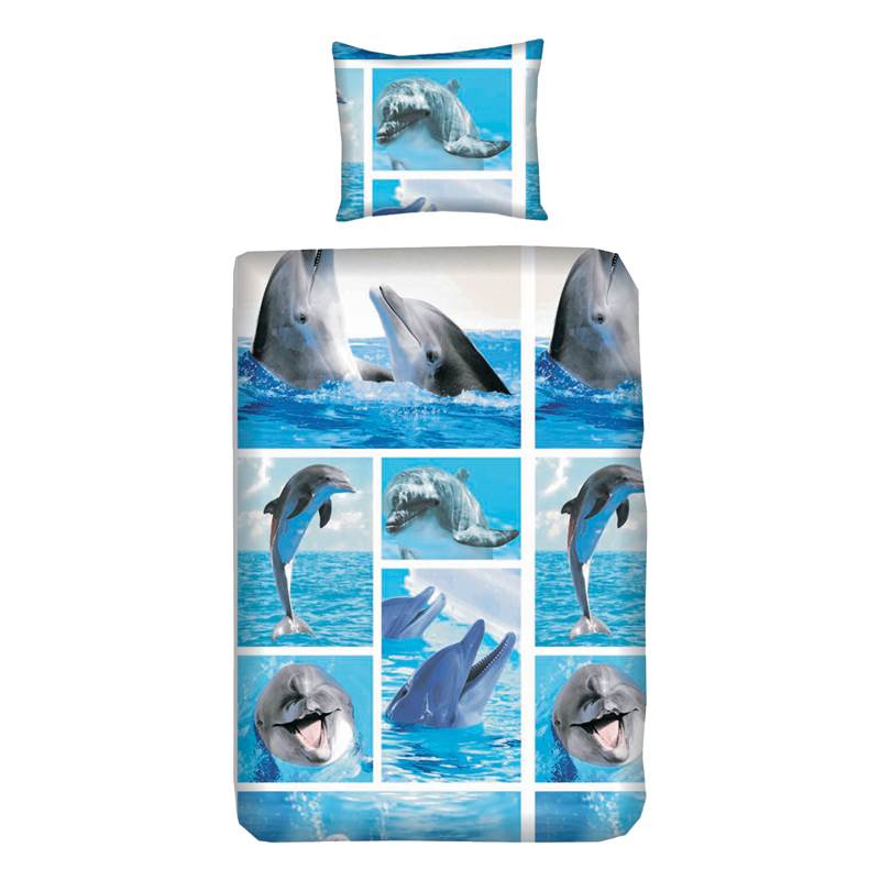 Snoozing Dolphins flanel dekbedovertrek