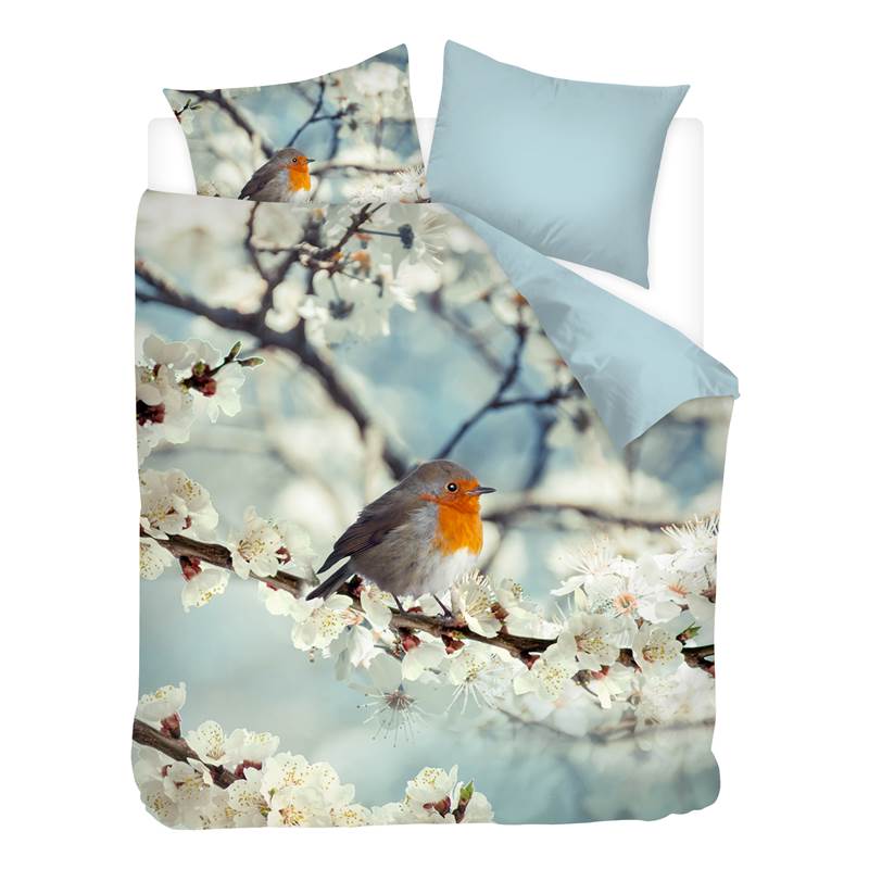 Snoozing Robin flanel dekbedovertrek