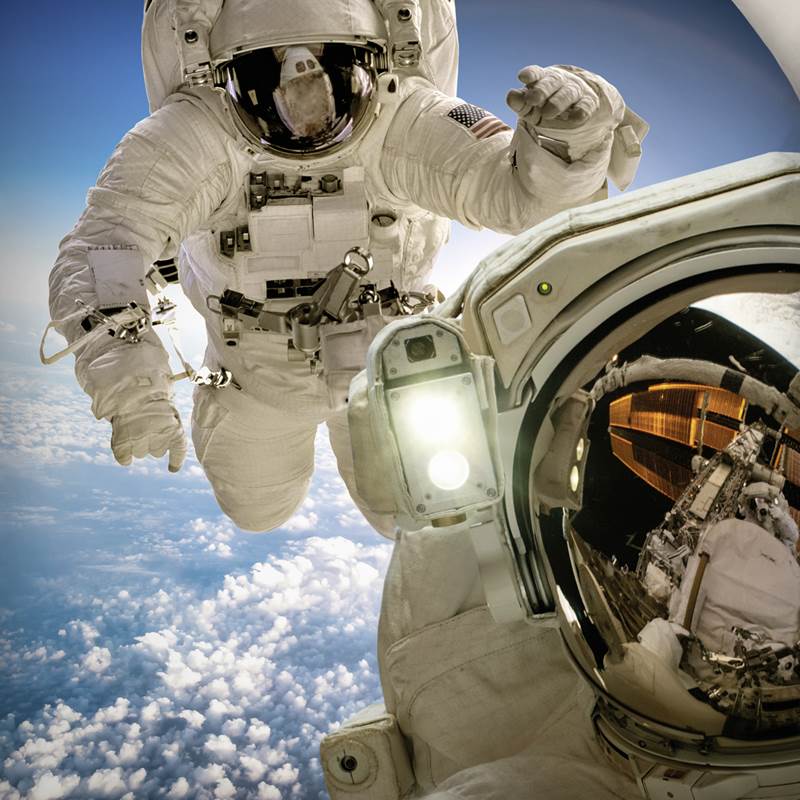 Snoozing Astronaut flanel dekbedovertrek
