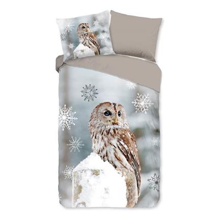 Horzel Dor catalogus Good Morning Owl flanel dekbedovertrek - Multi - Smulderstextiel.be