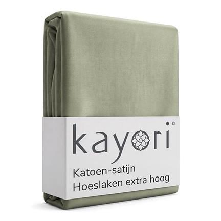 Kayori Edo katoen-satijn hoeslaken extra hoog