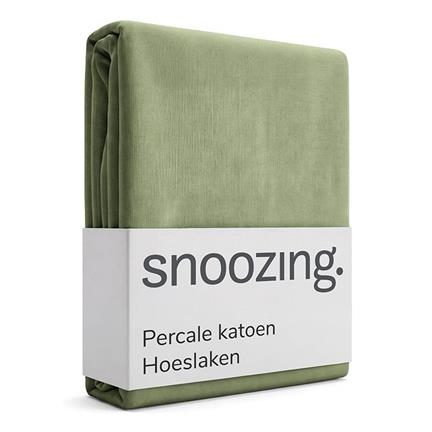 Snoozing percale katoen hoeslaken