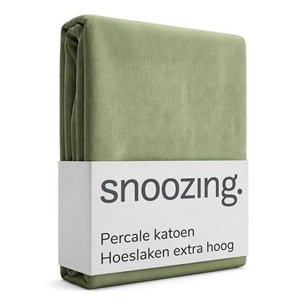 Snoozing percale katoen hoeslaken extra hoog