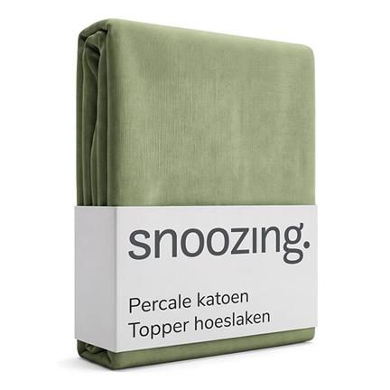 Snoozing percale katoen topper hoeslaken